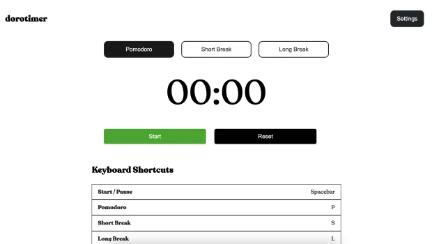 Dorotimer app screenshot